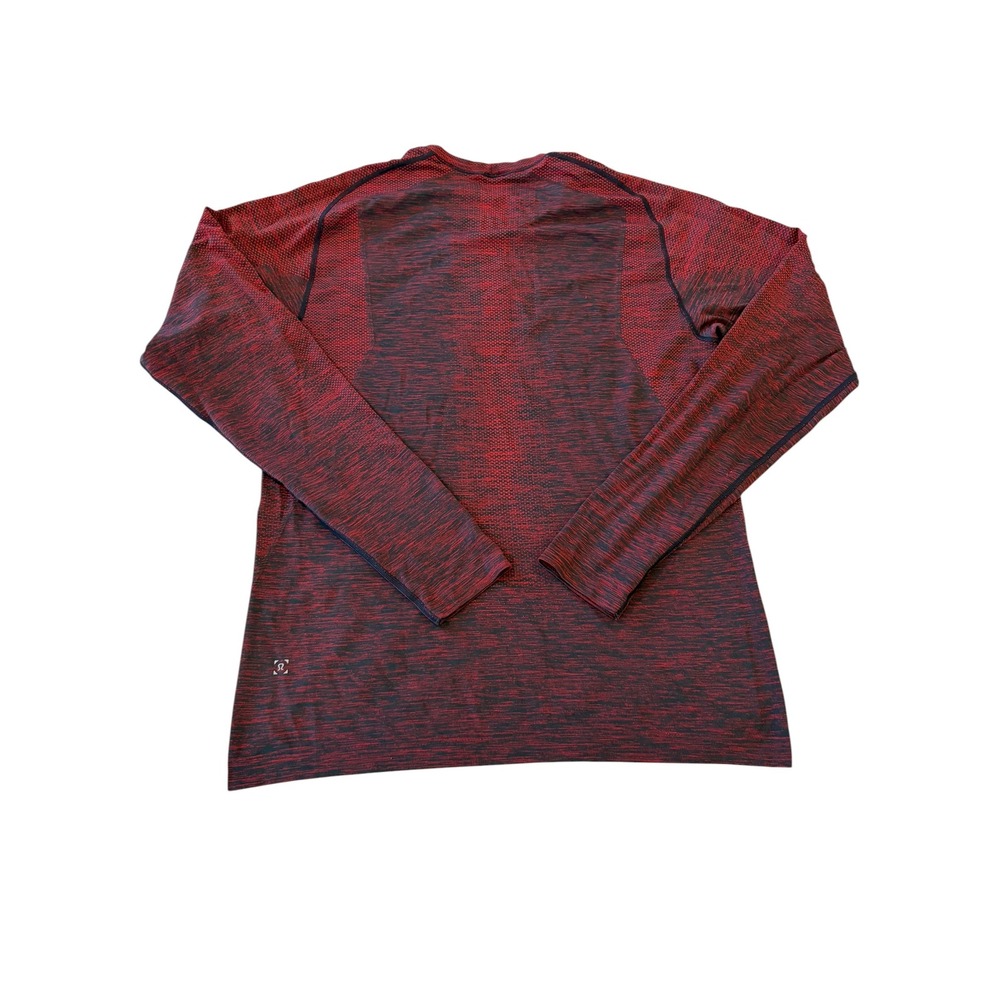 Lululemon‎ Metal Vent Tech Long Sleeve Shirt Red Navy Blue Mens Size Medium
